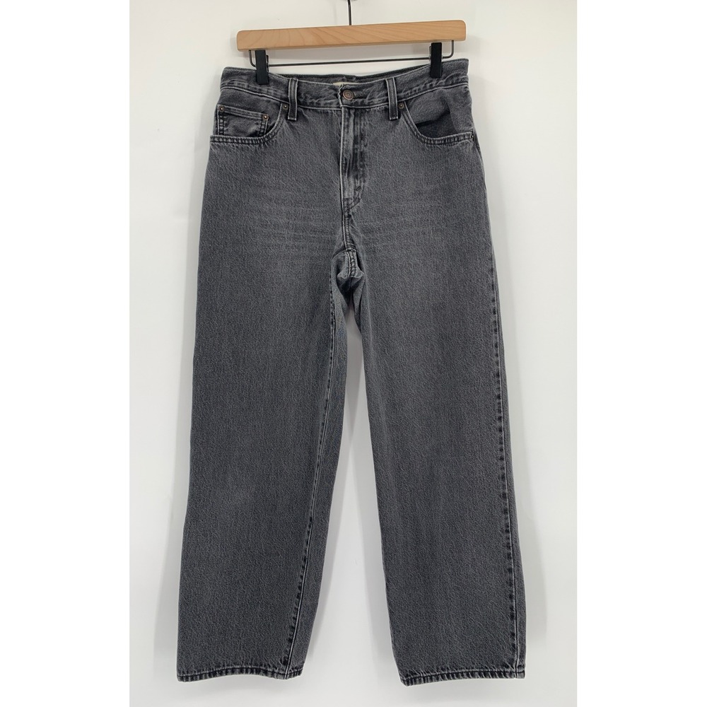 Levis Wide Leg Jeans Womens 27 Black Baggy Dad 100% Cotton Fade Denim Pants
